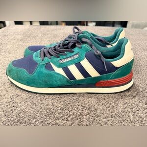 Adidas Green and Navy Athletic Shoes